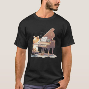 Camiseta Gato de Piano Gracioso Hombres Mujeres Niños Gato 