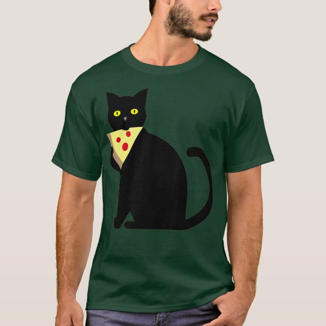Camiseta Gato de pimiento Pepperoni Pizza Lover comida chat (Anverso)