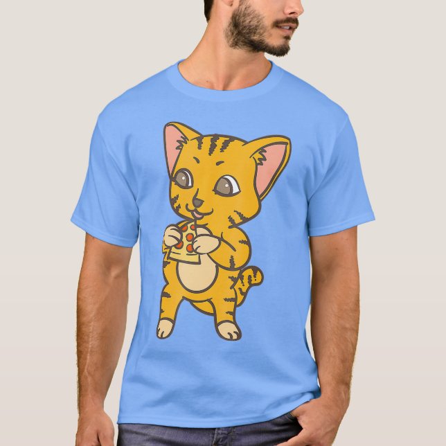 Camiseta Gato de pimientos Pepperoni Pizza Gato Enamorado A (Anverso)