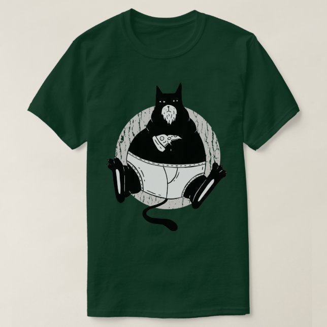 Camiseta Gato de pizza gorda (Diseño del anverso)