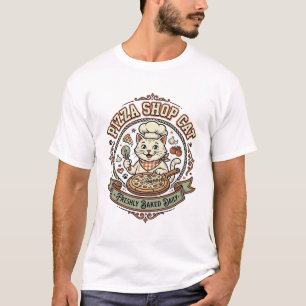Camiseta Gato de pizzería Gato de pizzería Arte vectorial v