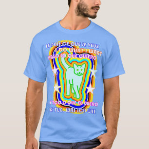 Camiseta Gato De Políglota Psicodélico Dice Que Hago Lo Que