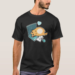 Camiseta Gato De Portátil Ca Cute