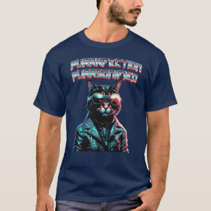 Camiseta Gato de Punk cibernético divertidísimo en un Rocke