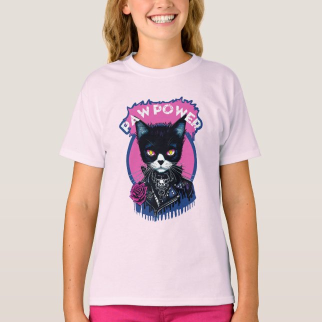 Camiseta Gato de Punk de energía de la palanca (Anverso)