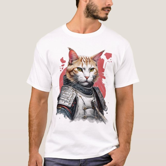 Camiseta Gato de Punk de Samurai (Anverso)