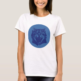 Camiseta Gato de punto azul