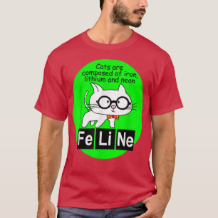 Camiseta Gato de química en ciencias compuesto de gatos