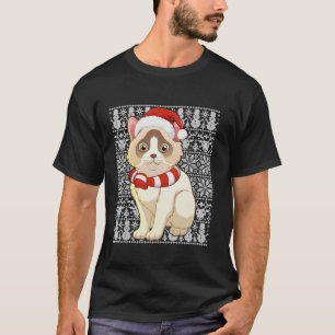 Camiseta Gato de Ragdoll con sombrero de Santa Hat hombres 