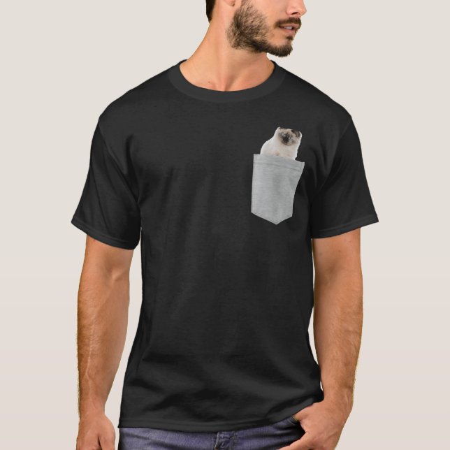 Camiseta Gato De Ragdoll En El Bolsillo (Anverso)