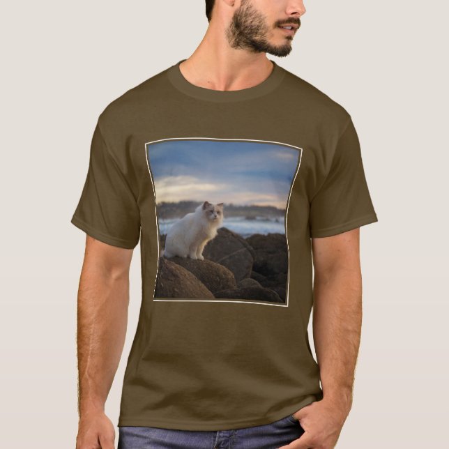 Camiseta Gato de Ragdoll en la playa (Anverso)