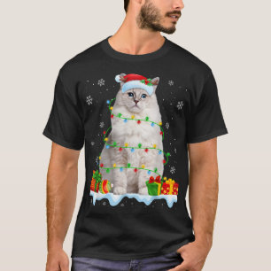 Camiseta Gato de Ragdoll enciende divertida Navidad con un 