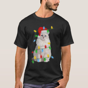Camiseta Gato de Ragdoll Navidad alumbran al gato de Santa