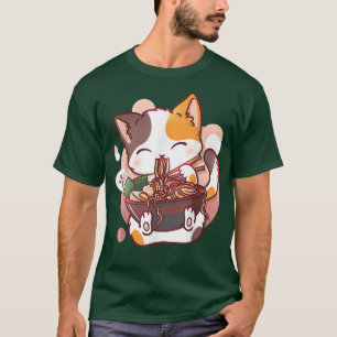 Camiseta Gato de Ramen Anime Kawaii Neko regalo de comida j