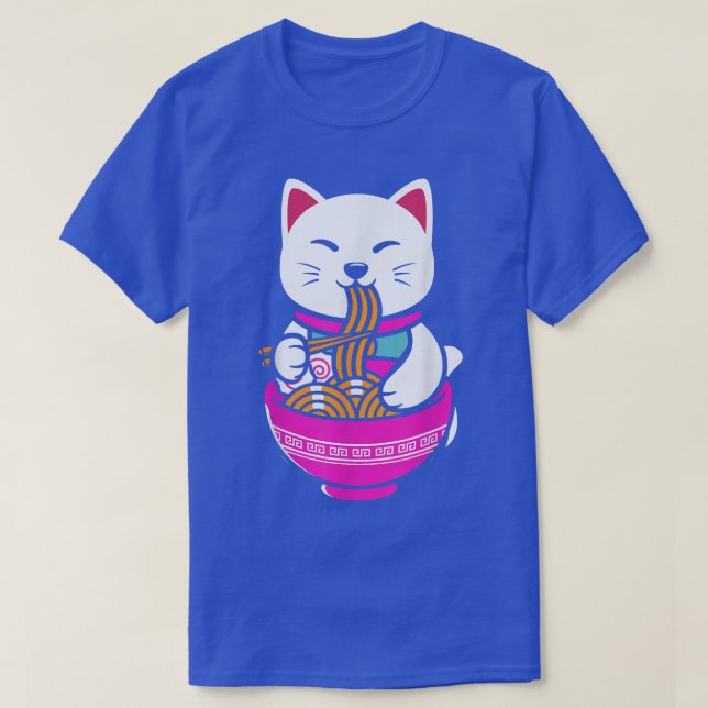 Camiseta Gato de Ramen Anime Neko Gift Kawaii 1175 (Diseño del anverso)