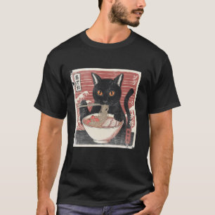 Camiseta Gato de Ramen Arte Vintage Japonés Anime Lover Noo
