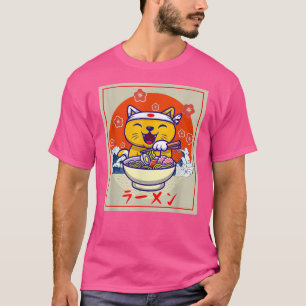 Camiseta Gato de Ramen Cute Kawaii Anime Comida japonesa Ne
