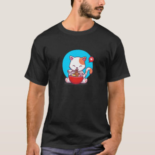 Camiseta Gato de Ramen Cute T Kawaii Anime Tee regalo japon