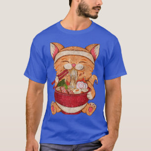 Camiseta Gato de Ramen de carne japonesa Kawaii Chicas de A