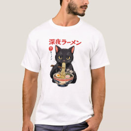 Camiseta Gato de Ramen de Medianoche