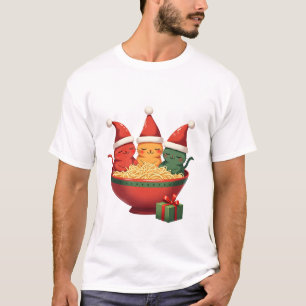 Camiseta Gato de Ramen de Navidad Santa Anime Maullido Gati