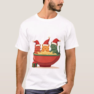 Camiseta Gato de Ramen de Navidad Santa Anime Maullido Gati