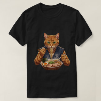 Camiseta Gato de Ramen Estético Gráfico de Arte Pop Japonés