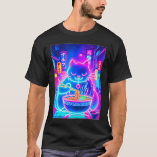 Camiseta Gato de Ramen Japonés Anime Noodles Aesthetic Kawa