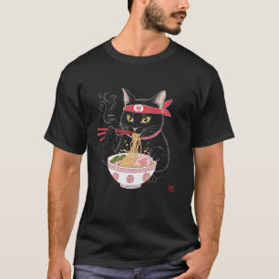 Camiseta Gato de Ramen Japonés Anime Noodles Manga Foodie