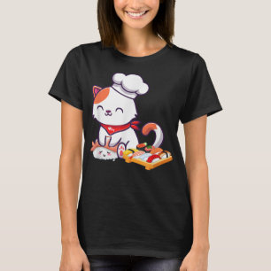 Camiseta Gato de Ramen Japonés de Estilo Vintage Kawaii