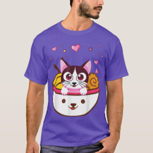 Camiseta Gato de Ramen japonés Kawaii Anime Lover