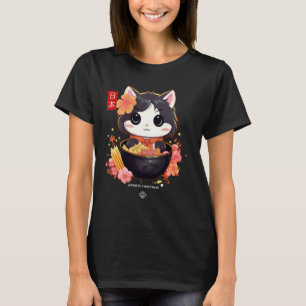 Camiseta Gato de Ramen japonés Neko Fun