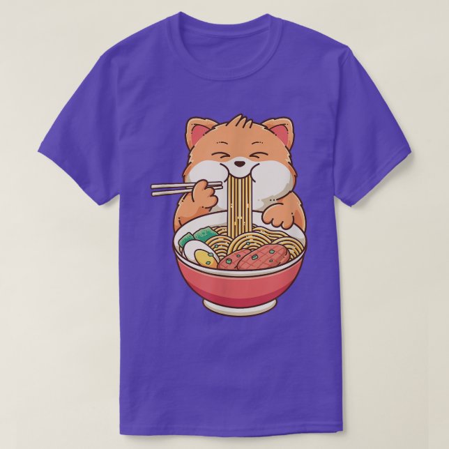 Camiseta Gato de Ramen Kawaii Anime Chicas de comida japone (Diseño del anverso)