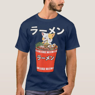 Camiseta Gato de Ramen Kawaii Anime Chicas de comida japone