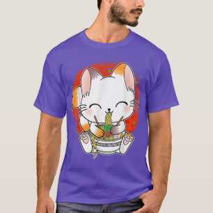 Camiseta Gato de Ramen Kawaii Anime Chicas japonesas de com