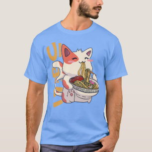 Camiseta Gato de Ramen Kawaii Anime Funcionario japonés de 