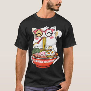 Camiseta Gato de Ramen Kawaii Anime Funcionario japonés de 