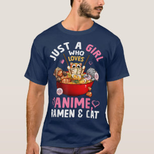 Camiseta Gato de Ramen Kawaii Anime Japonés Neko Bowl Otaku