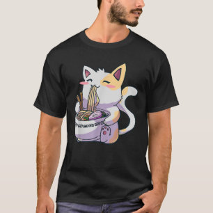 Camiseta Gato de Ramen Kawaii Anime Noodles Japoneses