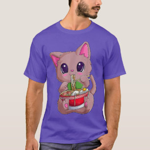 Camiseta Gato de Ramen Kawaii Anime Ramen Gato Amantes de K