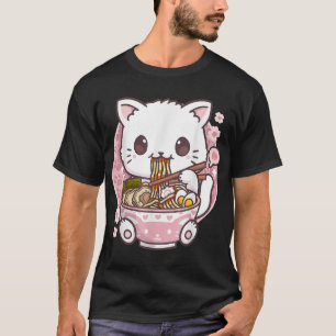 Camiseta Gato de Ramen Kawaii Anime Ramen Gato Amantes de K