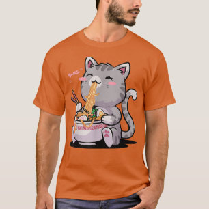 Camiseta Gato De Ramen Kawaii Anime Regalo De Comida Japone