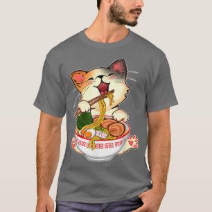 Camiseta Gato De Ramen Kawaii Anime Regalo De Comida Japone