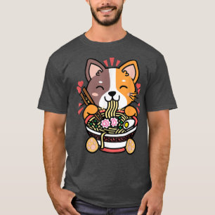 Camiseta Gato De Ramen Kawaii Anime Regalo De Comida Japone