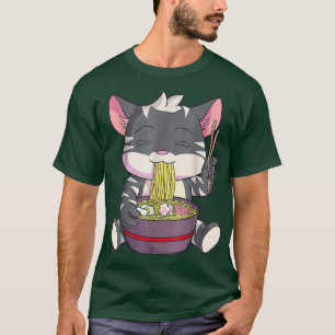 Camiseta Gato de Ramen Kawaii Cuz Anime Tee regalo japonés