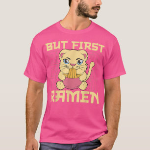 Camiseta Gato de Ramen Kawaii Gato anime divertido de fideo