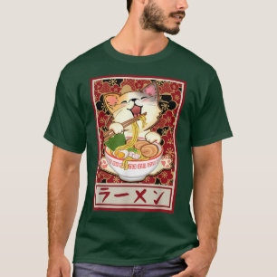 Camiseta Gato de Ramen Kawaii Neko Anime Comida japonesa Bo