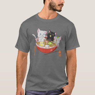 Camiseta Gato de Ramen Kawaii Neko Anime Gatos De Fideles J