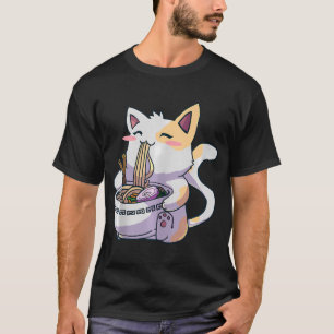 Camiseta Gato de Ramen Kawaii Neko Anime lindo regalo japon