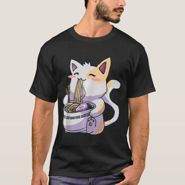 Camiseta Gato de Ramen Kawaii Neko Anime lindo regalo japon (Anverso)